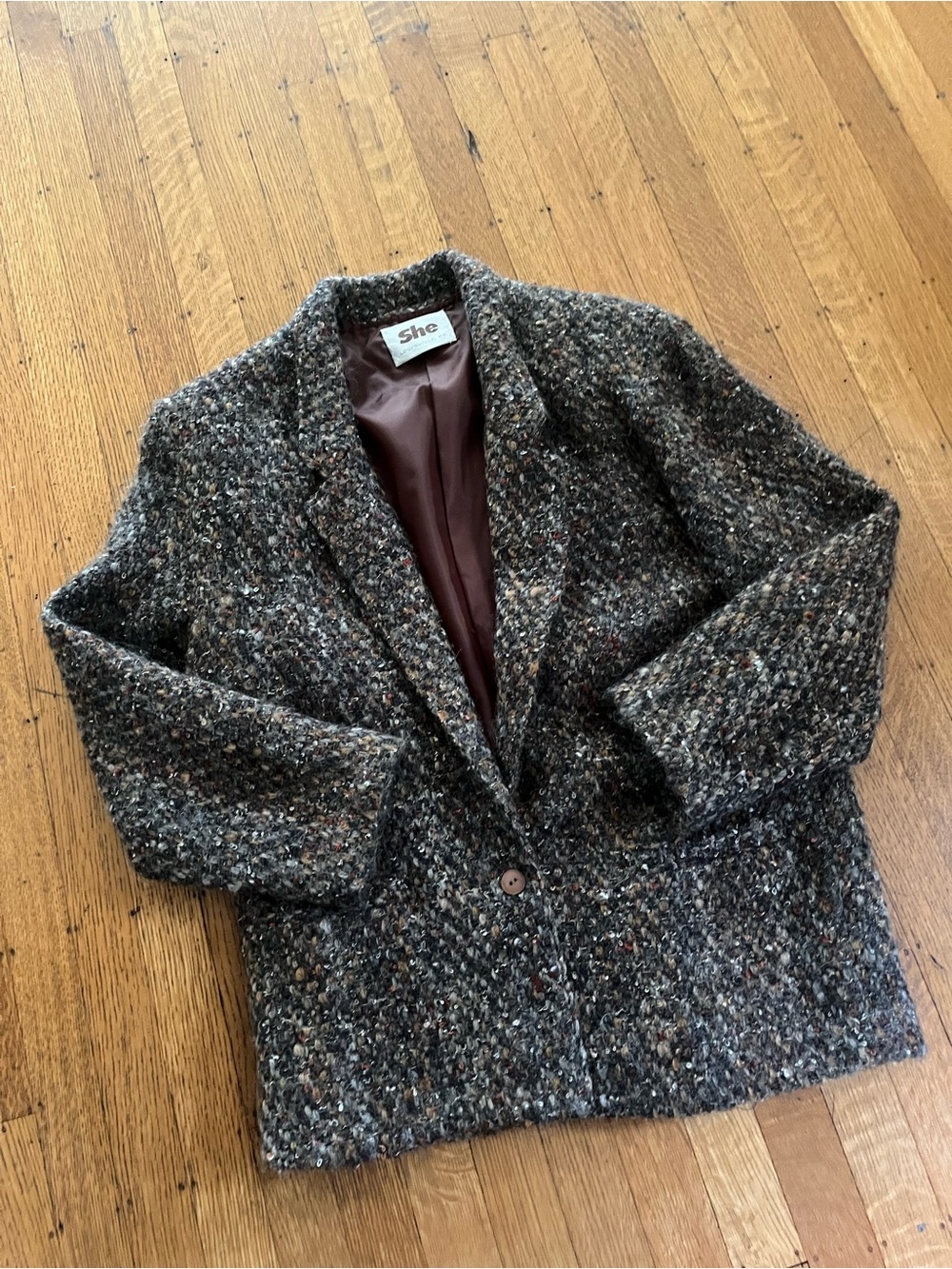 Vintage Multicolor Tweed Boucle Jacket